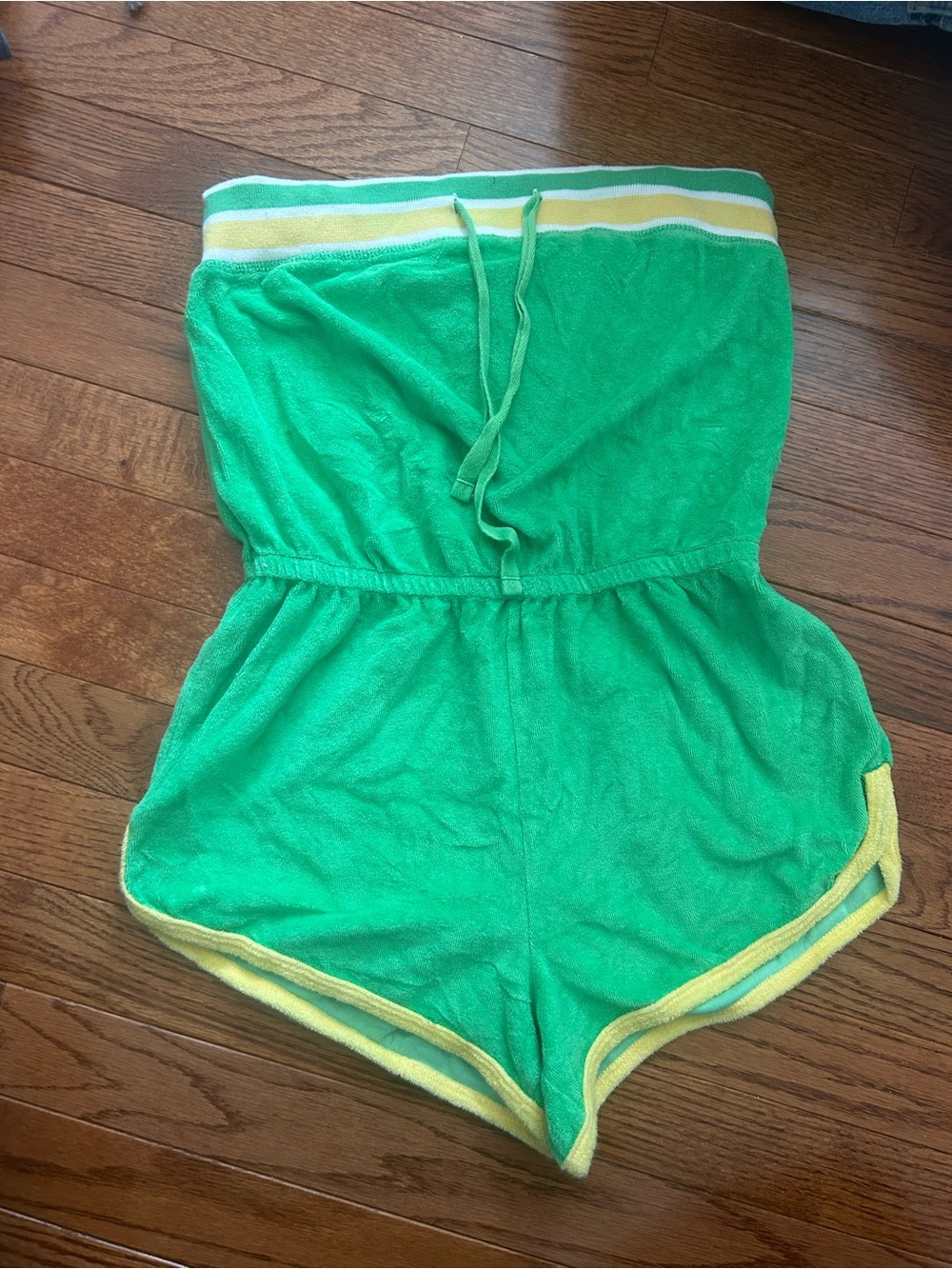 Juicy Couture Green Yellow Striped Strapless Romper - Picture 2 of 3